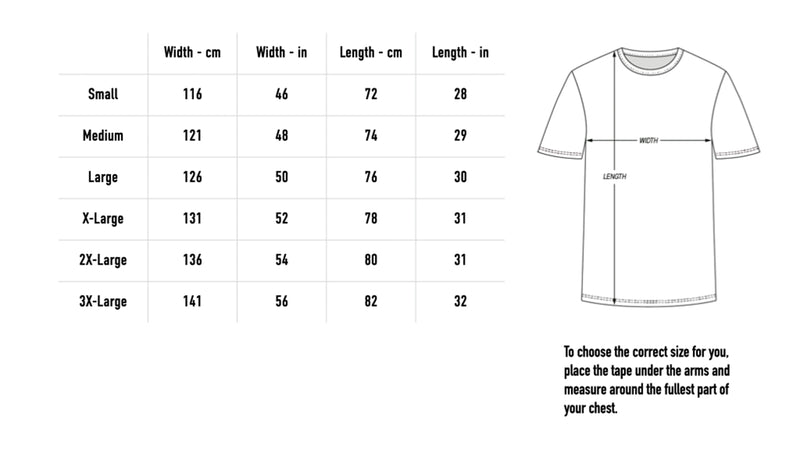 Size chart for Logo Tee - Ecru