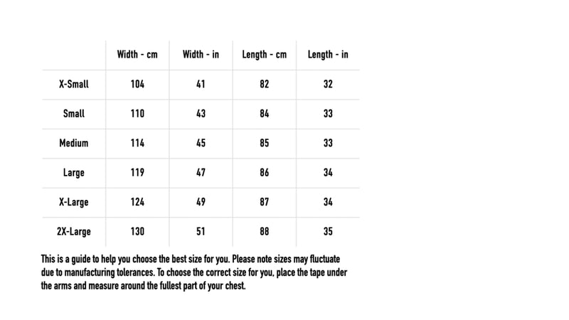 Size chart for Custom Nebula Hockey Jersey